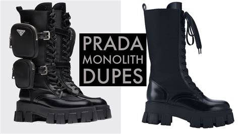 prada monolith sandals dupe|prada boots with pouch price.